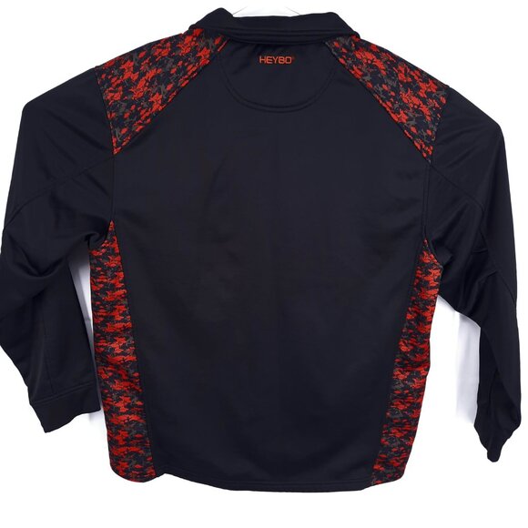 Heybo Fish Black Camo Pullover Windbreaker Jacket Men's Size XL Fishing 1/4 Zip - Picture 4 of 8